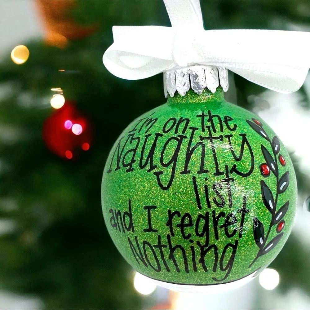 Naughty List Ornament: Embrace Your Inner Rebel This Christmas! Handmade Holiday